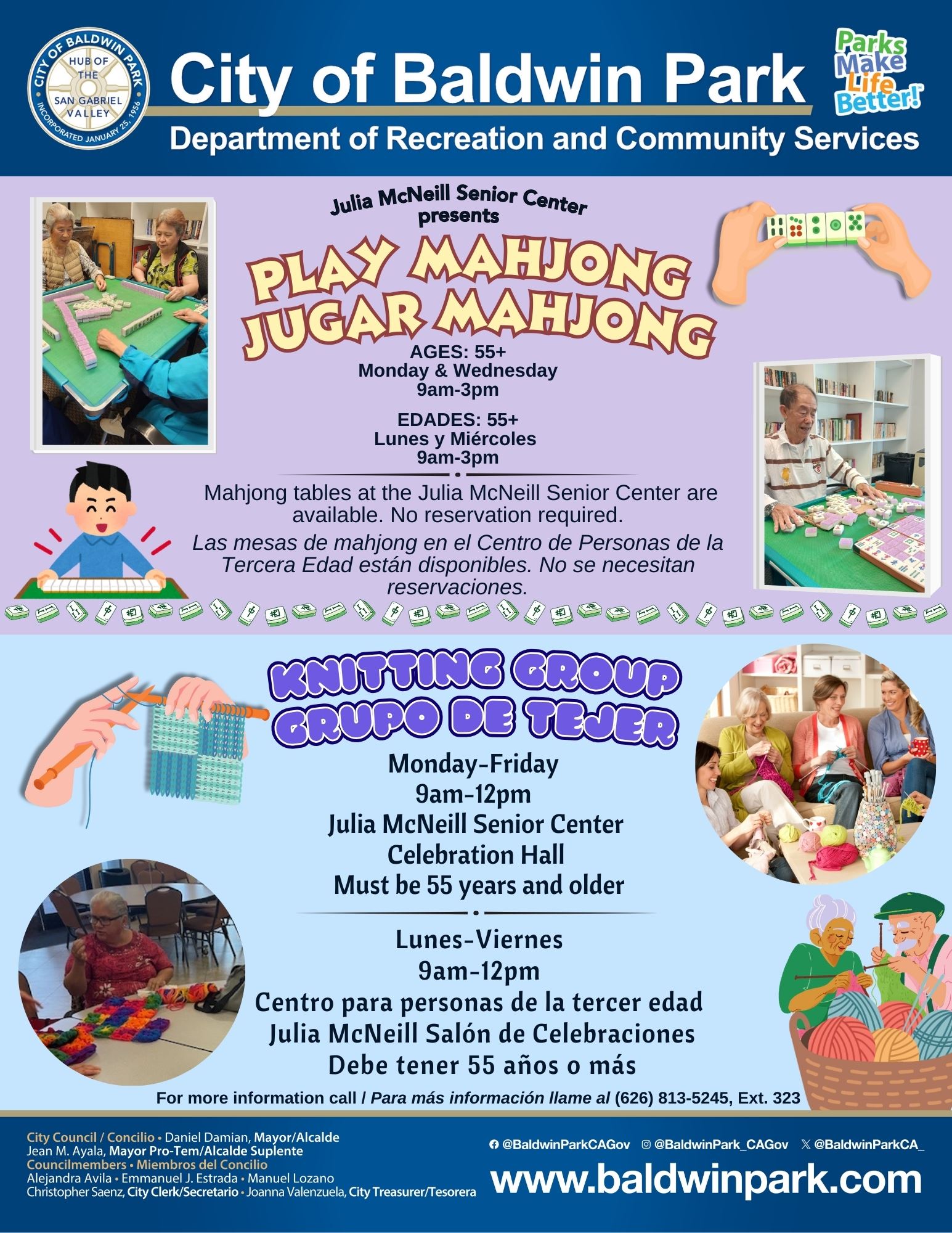 Play Mahjong and Knitting Group