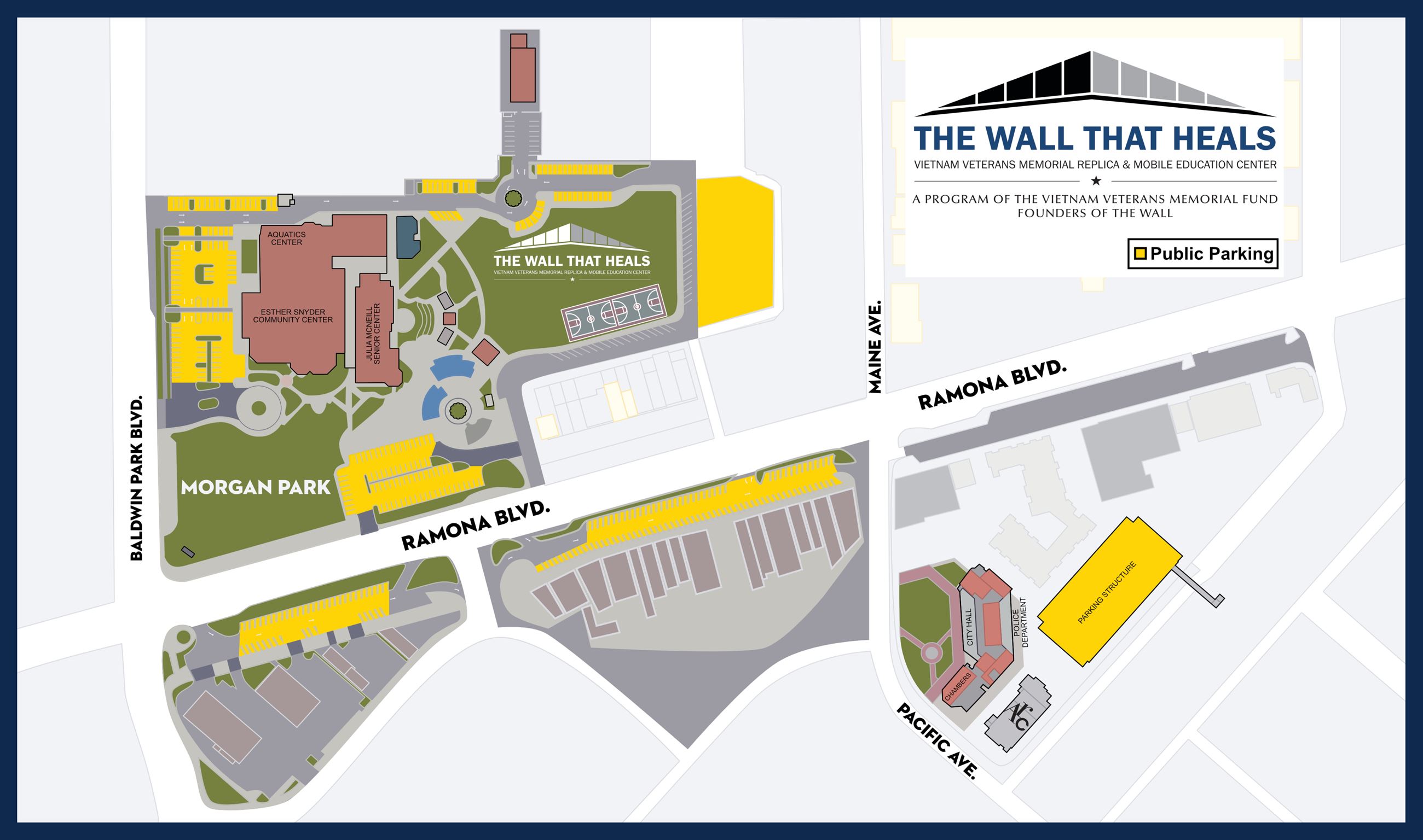 The Wall That Heals Map Parking