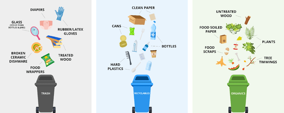 Types of Trash Examples Graphic